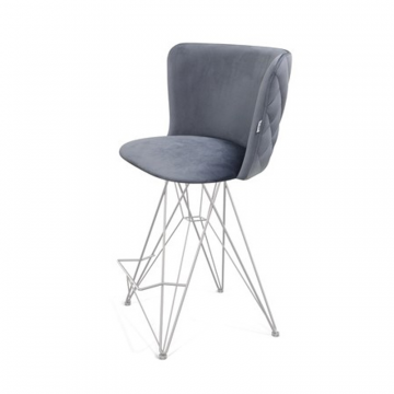 Стул полубарный SHT-ST36-3/S66-1 Нейтральный серый/хром/лак