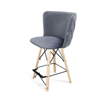 Стул полубарный SHT-ST36-3/S80-1 Нейтральный серый/прозрачный лак/черный