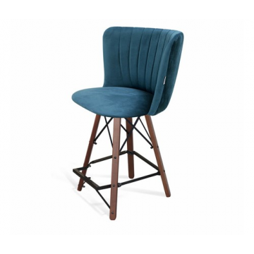 Стул полубарный SHT-ST36-1/S80-1 Тихий океан/темный орех/черный муар