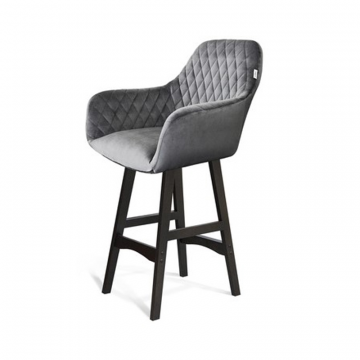 Стул полубарный SHT-ST38/S65-1 Угольно-серый/венге