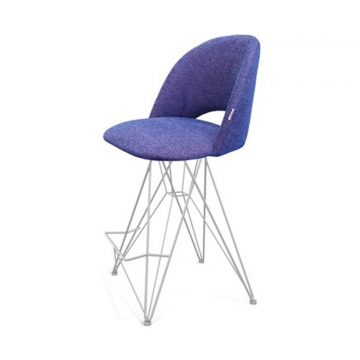 Стул полубарный SHT-ST34/S66-1 Синий мираж/хром лак