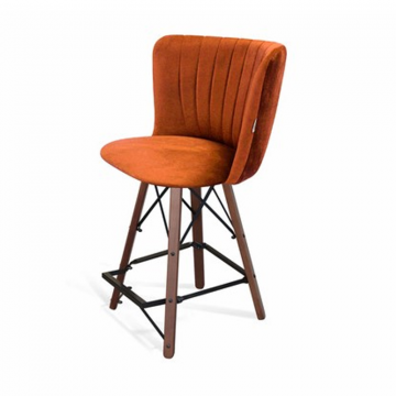 Стул полубарный SHT-ST36-1/S80-1 Песчаная буря/темный орех/черный муар