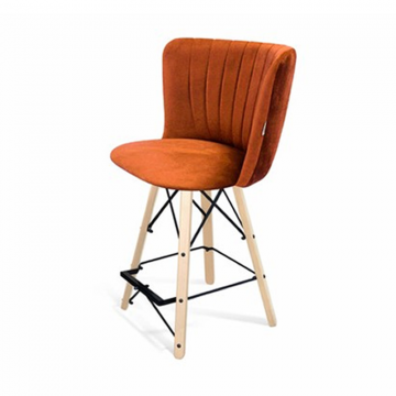 Стул полубарный SHT-ST36-1/S80-1 Песчаная буря/прозрачный лак/черный муар