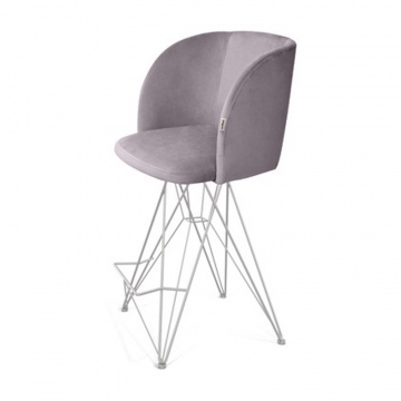 Стул полубарный SHT-ST33/S66-1 Сиреневая орхидея/хром лак