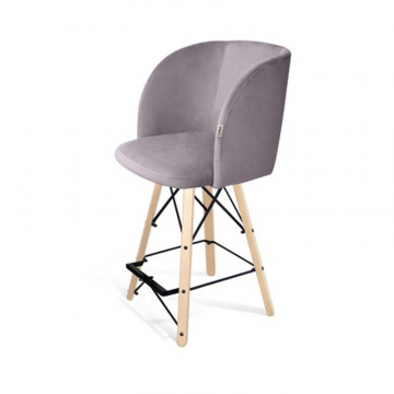 Стул полубарный SHT-ST33/S80-1 Сиреневая орхидея/прозрачный лак/черный