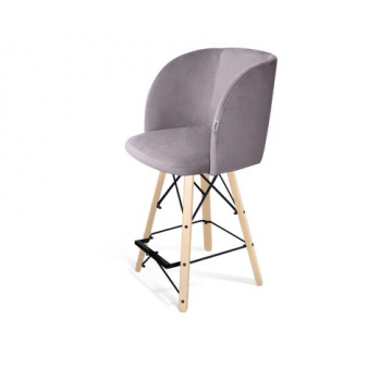 Стул полубарный SHT-ST33/S80-1 Сиреневая орхидея/прозрачный лак/черный