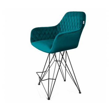 Стул полубарный SHT-ST38/S66-1 Альпийский бирюзовый/черный муар