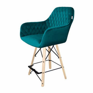 Стул полубарный SHT-ST38/S80-1 Альпийский бирюзовый/прозр. лак/черный