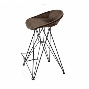 Стул полубарный SHT-ST19-SF1/S66-1 Коричневый трюфель/хром лак