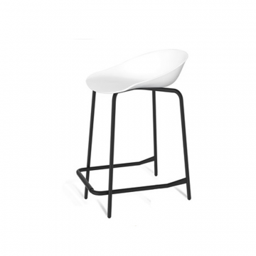 Стул полубарный SHT-ST19/S29-1 Белый/черный муар