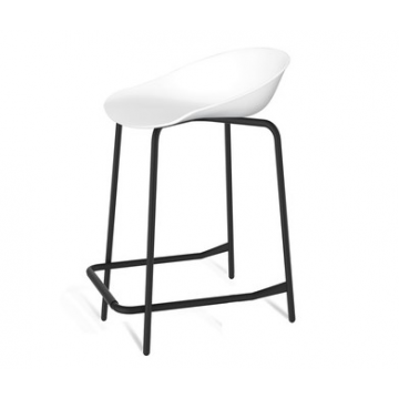 Стул полубарный SHT-ST19/S29-1 Белый/черный муар