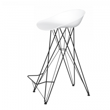 Стул барный SHT-ST19/S66 Белый/черный муар