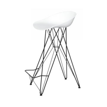 Стул барный SHT-ST19/S66 Белый/черный муар