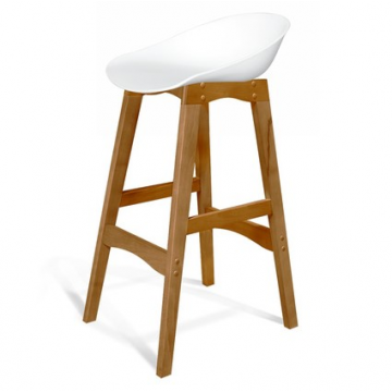 Стул барный SHT-ST19/S65 Белый/светлый орех