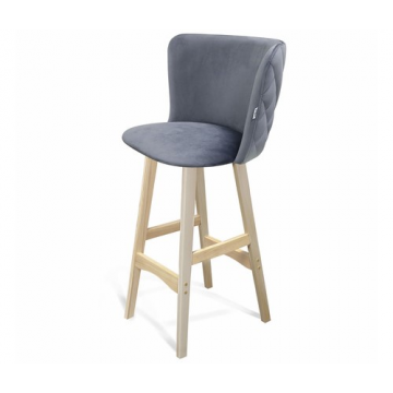 Стул барный SHT-ST36-3/S65 Нейтральный серый/прозрачный лак