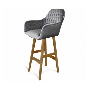 Стул барный SHT-ST38/S65 Угольно-серый/светлый орех