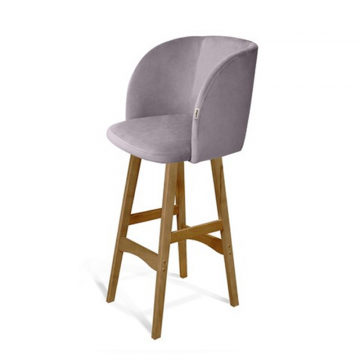 Стул барный SHT-ST33/S65 Сиреневая орхидея/светлый орех