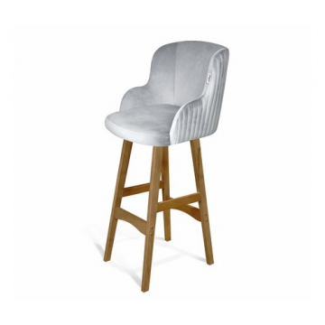 Стул барный SHT-ST39-1/S65 Серое облако/светлый орех