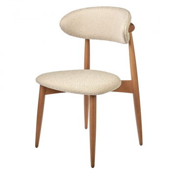 Стул Lucas латте букле с ножками цвета орех