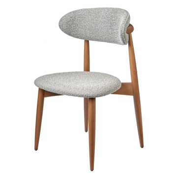 Стул Lucas светло-серый букле с ножками цвета орех