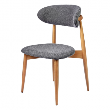 Стул Lucas тёмно-серый букле с ножками цвета орех
