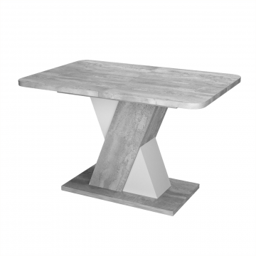 Стол раскладной Bruno (120+40) цемент светлый/белый бриллиант