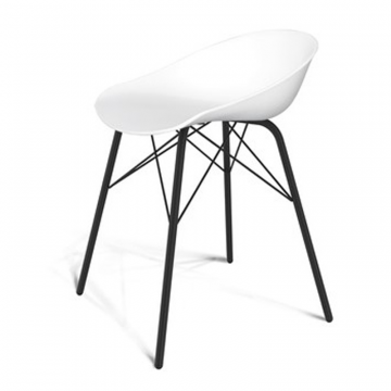 Стул SHT-ST19/S64 Белый/черный муар