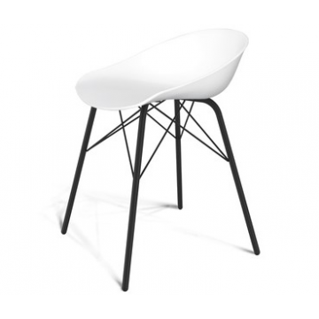 Стул SHT-ST19/S64 Белый/черный муар