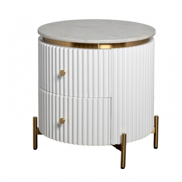 77IP-GD009-TUMB/1 Тумбочка 2 ящика с мраморной столешницей d51*55см