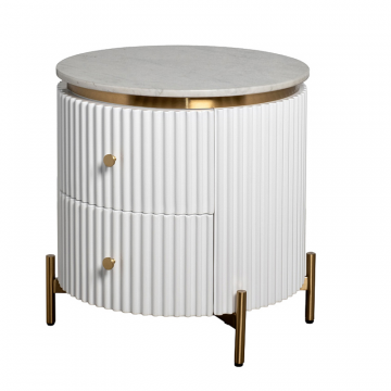 77IP-GD009-TUMB/1 Тумбочка 2 ящика с мраморной столешницей d51*55см