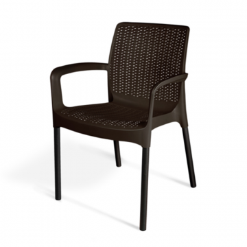 Плетеный стул SHT-S68 Черно-коричневый/черный муар