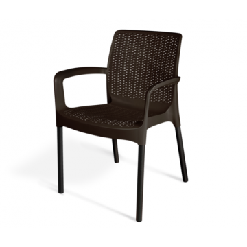 Плетеный стул SHT-S68 Черно-коричневый/черный муар