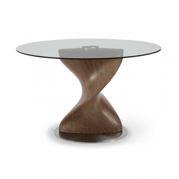 Стол Niagara 120, прозрачное стекло/орех
