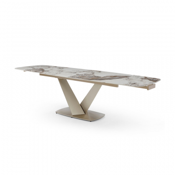 Стол раскладной Victoria 160-240, светлая керамика/шампань