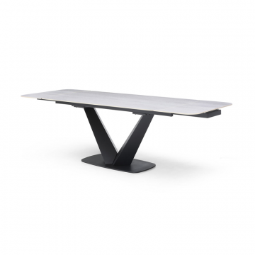 Стол раскладной Virginia 160-240, серая керамика/черный