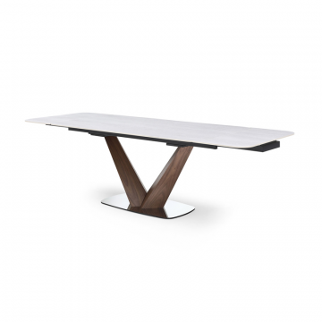 Стол раскладной Veronica 180-260, серая керамика/орех