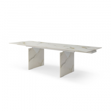 Стол раскладной Santorini 160-240, белая керамика