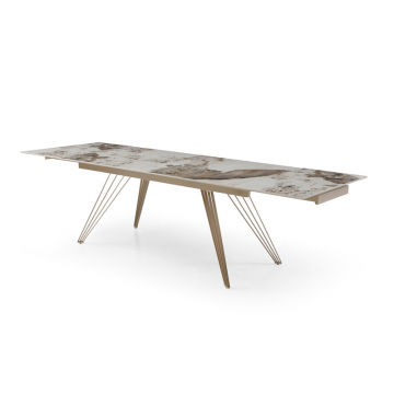 Стол раскладной Parma 160-240, светлая керамика/шампань