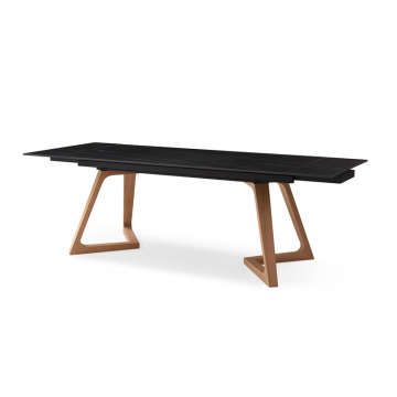 Стол раскладной Sorrento 160-220, черная керамика/ясень