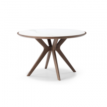Стол Tango 120, светлая керамика/орех