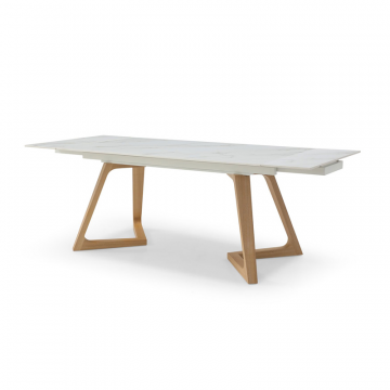 Стол раскладной Sorrento 160-220, белая керамика/ясень