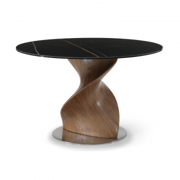 Стол Niagara 120, черная керамика/орех