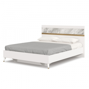 СГ Айла Кровать 1600 с кроватным основанием (Белый/Статуарио, исполнение 1)