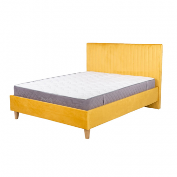 Бари Кровать 1600 мягкая с подъёмным механизмом Горчичный, ткань PHUKET 1038