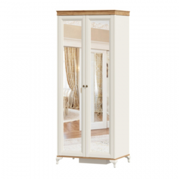 Вилладжио Шкаф двухстворчатый с зеркалами (Алебастр/Дуб Золотой)