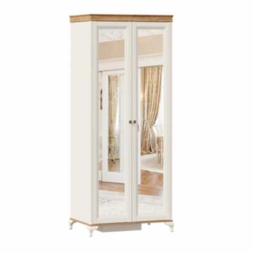 Вилладжио Шкаф двухстворчатый с зеркалами (Алебастр/Дуб Золотой)