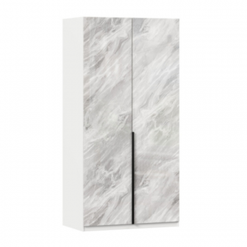 Норд Шкаф двухстворчатый (Белый/Статуарио)