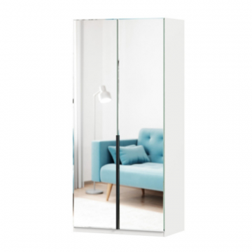 Норд Шкаф двухстворчатый с зеркалами (Белый)