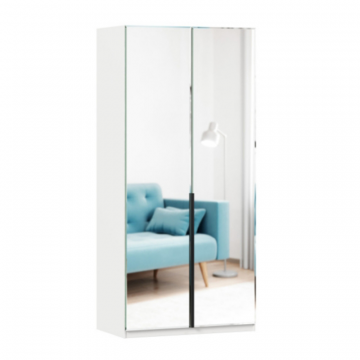 Норд Шкаф двухстворчатый с зеркалами (Белый)