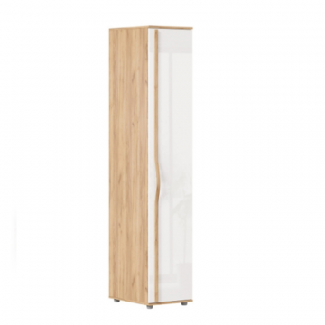 Марта-2 Шкаф одностворчатый глухой (Дуб золотой/Белый глянец)